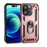 Apple iPhone 14 Pro Max Military Armour Ring Case RoseGold