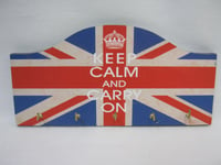 Lesser And Pavey Union Jack Key Rack Keep Calm And Carry On LP20481 5 Hooks