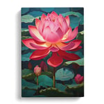 Lotus Flower Hard Edge Painting Art Canvas Print for Living Room Bedroom Home Office Décor, Wall Art Picture Ready to Hang, 30x20 Inch (76x50 cm)