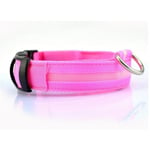 LED-halsband, reflekterande i nylon|rosa