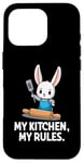 Coque pour iPhone 16 Pro Rabbit Chef My Kitchen My Rules Cooking Lovers