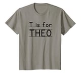 Youth Funny School Kid Name Theo T is For Theo Birthday Idea Boys T-Shirt