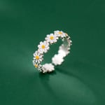 Vintage Daisy Flower Rings For Women Flower Ring Justerbar