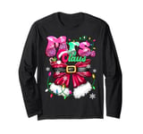 Mr and Mrs Claus Couple Leopard Santa Retro Christmas Lights Long Sleeve T-Shirt