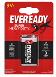 9V Battery Eveready Energizer Super Heavy Duty 9V -6F22 ZINC CARBON