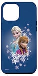 Coque pour iPhone 14 Pro Max Disney La Reine des Neiges Anna et Elsa Sisters et Flocons de Neige