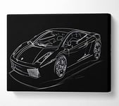 Ferrari Black Canvas Print Wall Art - Large 26 x 40 Inches