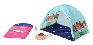 BABY born Weekend Set de Camping – Poupées de 36 cm & 43 cm – Avec 1 tente, 1 sac de couchage, 1 feu de camp & + - Pour les petites mains – Développe l’empathie, les aptitudes sociales, 3 ans + 832783