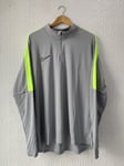 Nike Academy Mens Quarter Zip Drill Training Top Silver/ Volt XXL BNWT