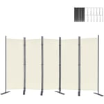 Froadp - Paravent 5 Panneaux Séparation de Pièce 280x180cm avec Serre-Câbles et Clous pour Salon Balcon Jardin Patio (Beige)