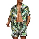 Herr Hawaii Blommiga Skjortor Korta Byxor Set Sommar Strand Semester Casual Kortärmad Toppar + Shorts Outfit D M