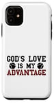 Coque pour iPhone 11 God's Love is My Advantage Christian Tennis Jesus Christ