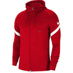 Veste de Football à Capuche Entièrement Zippée pour Homme, Taille XL, Rouge Universitaire/Blanc/Blanc