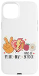 Coque pour iPhone 15 Plus Icônes amusantes Peace Love Days Of School