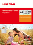 Hartwii 10 Sheets A4 650Gsm Magnet High Glossy Photo Paper Inkjet Paper Printer