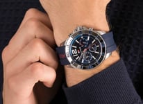 TOMMY HILFIGER MENS WATCH BLUE DIAL & BLUE RUBBER STRAP TH1791142 GENUINE NEW UK