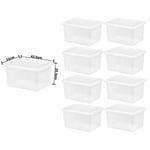 (Pack of 9) 25 Litre Small Clear Plastic Storage Boxes With Lids For Clothes Toy