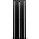 Monster-shop - Radiateur Plat Mural 160 x 56 cm Noir Mat Pour Salle de Bain, Cuisine, Maison Moderne Design Scandinave [Kit de Fixations, Brosse de