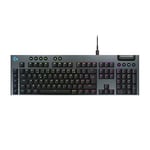 Logitech G G915 X Clavier gaming mécanique filaire ultra-plat, touches PBT double couche, touches entièrement programmables, éclairage RVB, switchs GL Brown Tactile, PC/Mac, Clavier FRA AZERTY - Noir