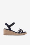 Tommy Hilfiger - Sandaletter Webbing Wedge Sandal - Blå