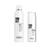 L'Oréal Professionnel, Duo Styling Fixation Forte & Volume dès la Racine Anti Cheveux Plats, Pour des Coiffures & Brushing Aériens, Spray Coiffant Fixant + Spray Mousse Volumateur, Non Gras ni Collant