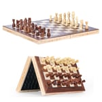 Syrace Magnétique Echiquier en Bois Jeu d'échecs de Voyage Pliables Échecs et...