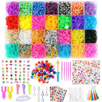 Tuilful Loom Bands Kit 10000+ Vibrant Colours Loom Bands Friendship Bracelet Kit for Boys and Girls Includes Loom Bands Alphabet Beads S Hooks with Storage Box DIY Craft Gift (RB-10000)