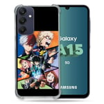 Cokitec Coque Renforcée pour Samsung Galaxy A15 4G / 5G Manga My Hero Academia Noir