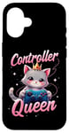 iPhone 16 Controller Queen Cute Gamer Cat Design- Gaming Cat Lovers Case