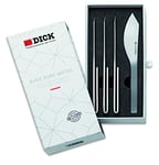 F. Dick Pure Metal Ajax 81584000 4-Piece Steak Knife Set, Wide Blade, Curved Blade, HAlloy Steel and Steak Cutlery, Grey