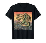 Vintage Dragon King Ghidorah Art Sunset Japanese Kids Men T-Shirt