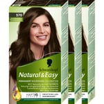 Schwarzkopf Schwarzkopf Natural&Easy 570 Äkta Kastanj Mellanbrun 3-pac