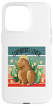 Coque pour iPhone 15 Pro Max Capybara fleur couronne nature harmonie joie animal amateur