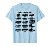 15 Types of Cars Body Car Lover T-Shirt