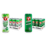 Carabao Energy Drink Green Apple Sugar Free (12 Cans) & Original (12 Cans), 24 x 330ml Case Cans, Low Calorie and less Sugar, Fizzy Flavour, Vegan, B Vitamins, Caffeine, Zero Crash, Multipack