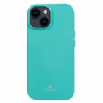 Mercury iPhone 15 Skal Jelly Glitter Cyan