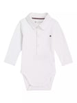 Tommy Hilfiger Baby Logo Ribbed Collar Bodysuit, White