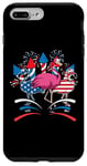 Coque pour iPhone 7 Plus/8 Plus Drapeau américain patriotique Flamingo 4th of July
