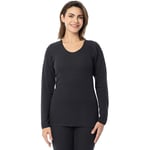 Indera Top Coton Peigné Raschel Knit sous-vêtements Thermiques pour Femme, Femme, Noir