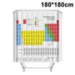 Dekorativ duschdraperi med periodiska systemet, 180 x 180 cm, med krokar