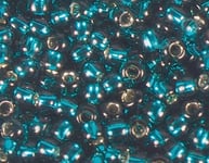 Perles japonaises rocaille argent bleu turquoise 2,2mm.11/0 100gr.