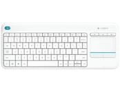 Logitech Wireless Touch Keyboard K400 Plus - tastatur - Tysk - hvit Inn-enhet