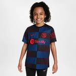 Barcelona Trenings T-Skjorte Dri-FIT Academy Pro Pre Match 3. - Sort/Rød Barn - Nike, størrelse S: 128-137 cm