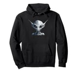 Cosmic Elfkin - Celestial Elf - Grey Alien Portrait Pullover Hoodie