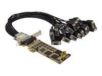 StarTech.com Carte PCI Express à 16 ports série DB9 RS232 - Adaptateur série PCIe haute vitesse à faible encombrement (PEX16S550LP) - Module d'extension - PCIe 1.1 profil bas - RS-232 x 2 - jaune