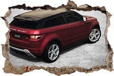 pixxp Rint 3D WD s4651 _ 92 x 62 Range Rover géant Mural percée 3D Sticker Mural, Vinyle, Noir/Blanc, 92 x 62 x 0,02 cm