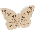 Nan Butterfly Sign Sentiment Gift Wooden Plaque Love Affection Sentimental Care