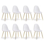 Lot de 8 Chaises Bouclette "Waynor" 88cm Blanc