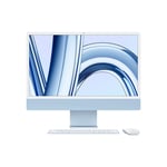 Apple 2023 iMac Ordinateur de Bureau Tout‑en‑Un avec Puce M3 : CPU 8 cœurs, GPU 10 cœurs, écran Retina 4,5K 24 Pouces, 8 Go de mémoire unifiée, 256 Go de Stockage SSD, Bleu