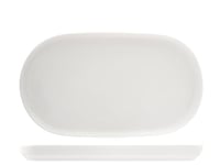 H&H Madrid Assiette en porcelaine blanche ovale, 31 cm